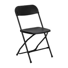 Black plastic folding chair