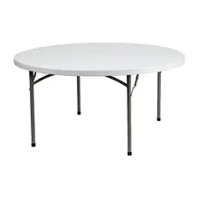 60 inch round white folding table